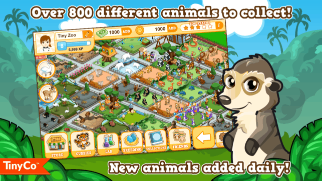 over 800 different animals to collect in our game